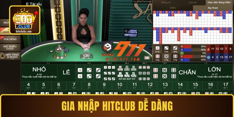 Gia nhập Hitclub dễ dàng